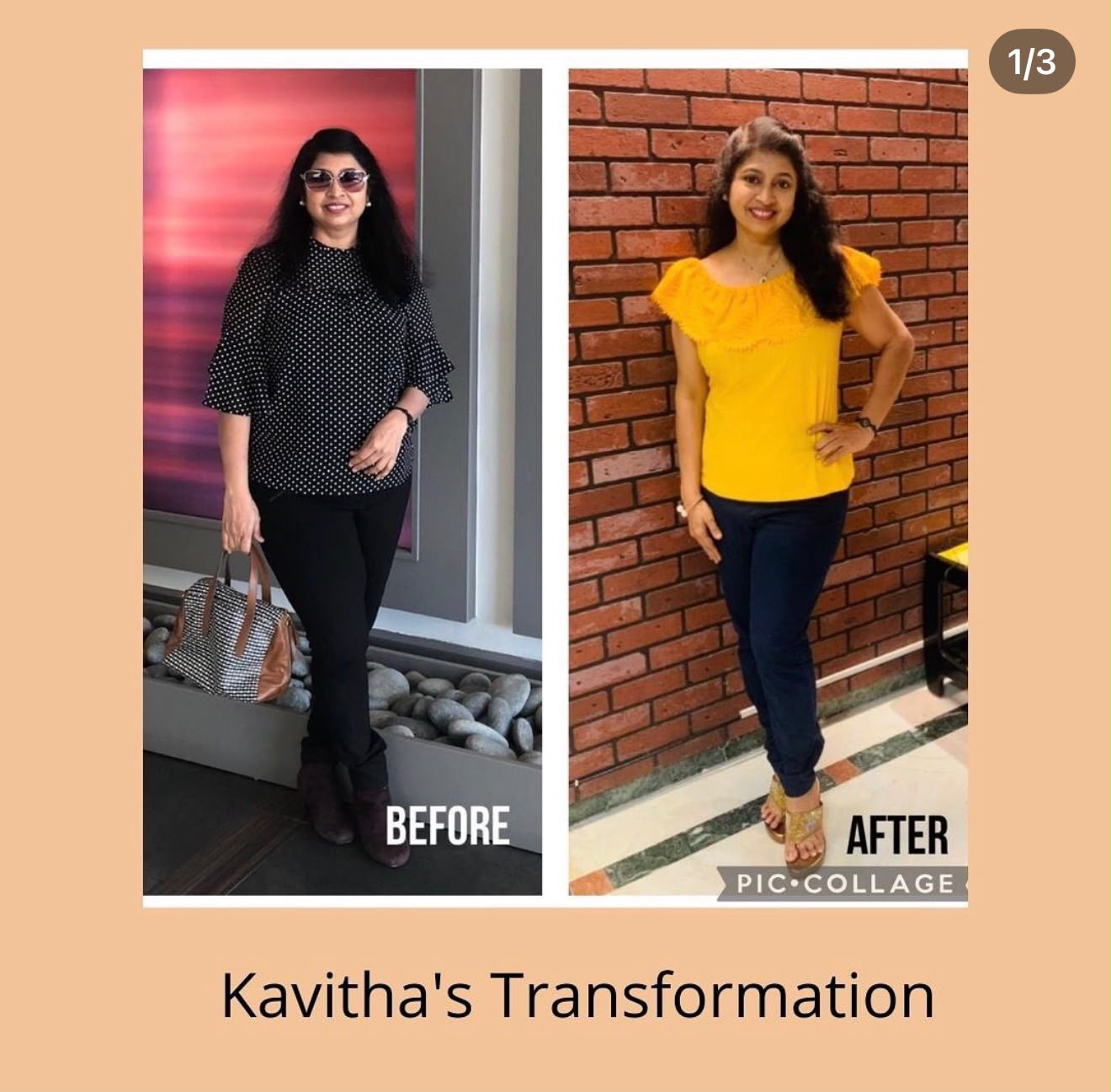 Kavitha before and after